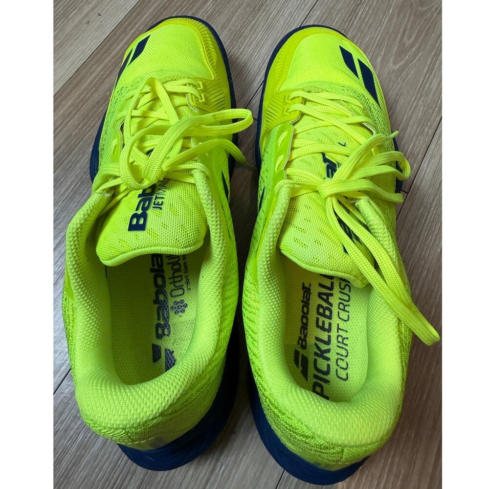 Babolat Jet Mach PKL Men 10.5 Neon Yellow Blue Michelin Pickleball Shoes - Picture 3 of 11